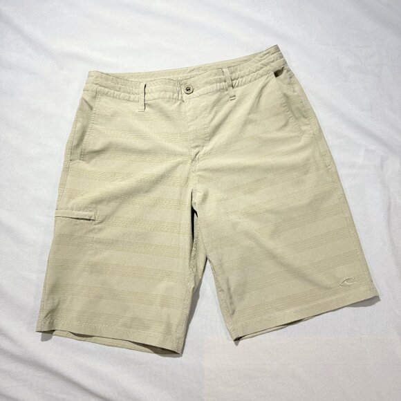 O'neill Men's Shorts 32 Tan Embroidered Stretch - Picture 2 of 8